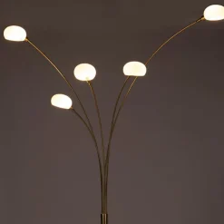 Art deco vloerlamp goud 5-lichts - Sixties Marmo