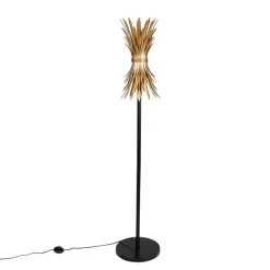 Art Deco vloerlamp goud met zwart - Wesley