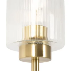 Art Deco vloerlamp goud met glas 2-lichts - Laura