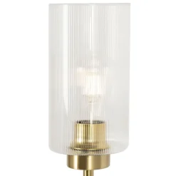 Art Deco vloerlamp goud met glas 2-lichts - Laura