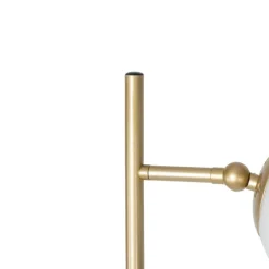 Art Deco vloerlamp goud met mat glas 2-lichts - Pallon