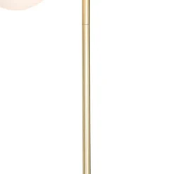 Art Deco vloerlamp goud met mat glas 2-lichts - Pallon