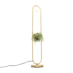 Art Deco vloerlamp goud met wit glas - Isabella