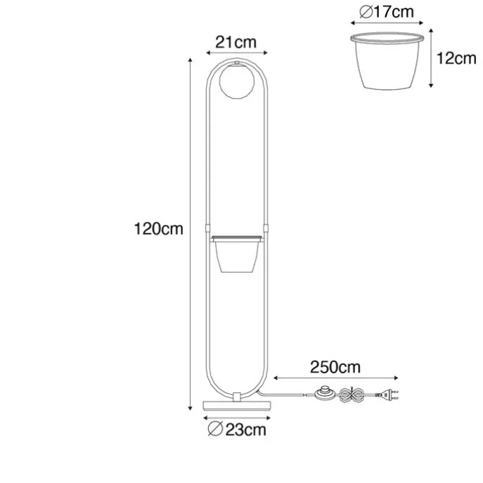 Art Deco vloerlamp goud met wit glas - Isabella