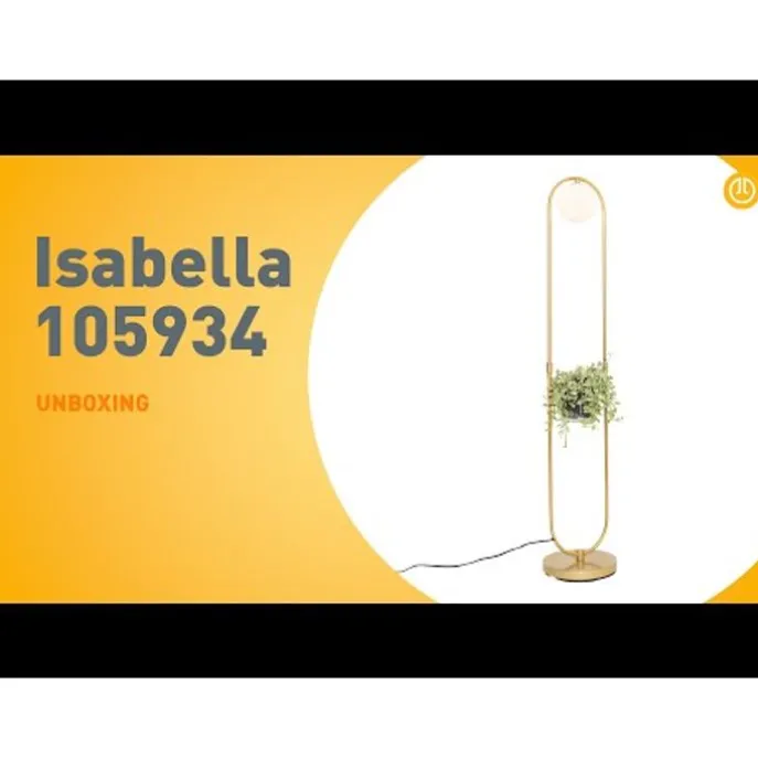 Art Deco vloerlamp goud met wit glas - Isabella