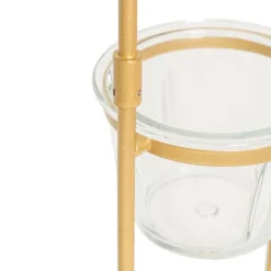 Art Deco vloerlamp goud met wit glas - Isabella