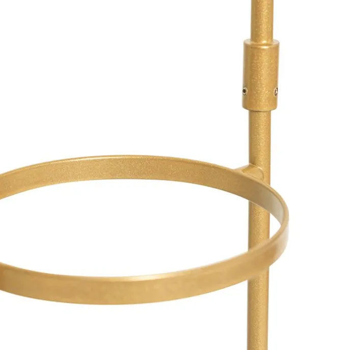 Art Deco vloerlamp goud met wit glas - Isabella