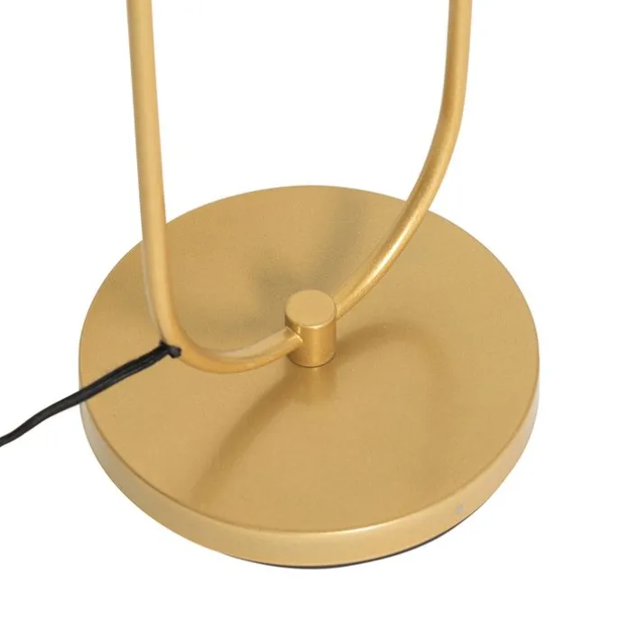 Art Deco vloerlamp goud met wit glas - Isabella