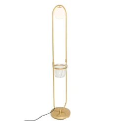 Art Deco vloerlamp goud met wit glas - Isabella