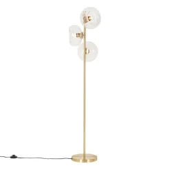 Art Deco vloerlamp goud met glas 3-lichts - Ayesha