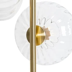 Art Deco vloerlamp goud met glas 3-lichts - Ayesha