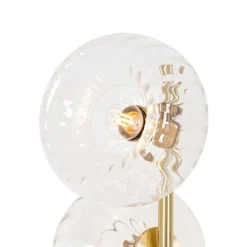 Art Deco vloerlamp goud met glas 3-lichts - Ayesha