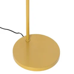 Art deco vloerlamp goud met amber glas - Kevin