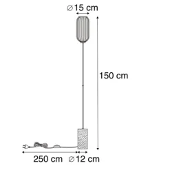 Art Deco vloerlamp messing met helder glas - Rid