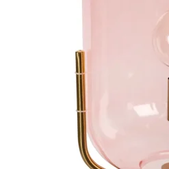 Art Deco vloerlamp messing met roze glas - Bliss