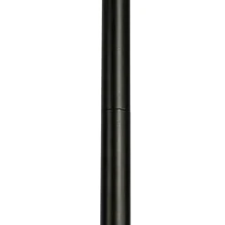 Art Deco vloerlamp zwart 3-lichts met smoke glas - Vidro