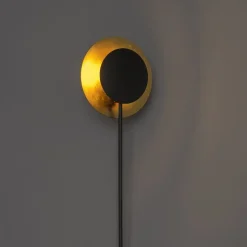 Art Deco vloerlamp zwart met goud - Emilienne