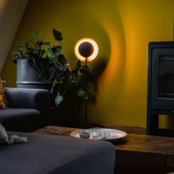 Art Deco vloerlamp zwart met goud - Emilienne