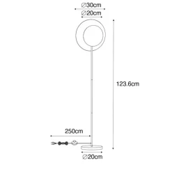 Art Deco vloerlamp zwart met goud - Emilienne