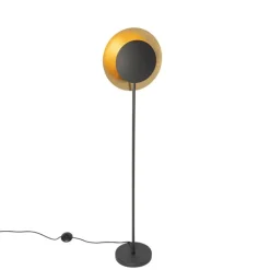 Art Deco vloerlamp zwart met goud - Emilienne