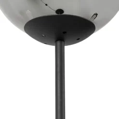 Art deco vloerlamp zwart met glas smoke - Pallon