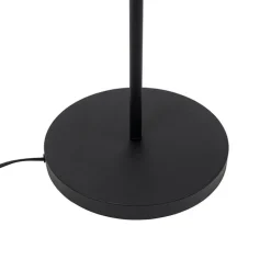 Art deco vloerlamp zwart met glas smoke - Pallon