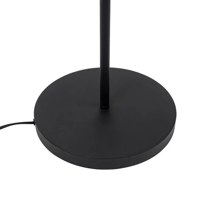 Art deco vloerlamp zwart met glas smoke - Pallon