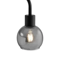 Art Deco vloerlamp zwart met smoke glas - Vidro