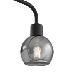 Art Deco vloerlamp zwart met smoke glas - Vidro