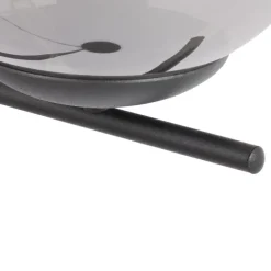 Art Deco vloerlamp zwart met glas smoke - Flore