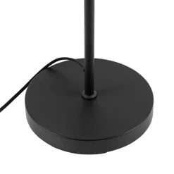 Art deco vloerlamp zwart met smoke glas - Bizle