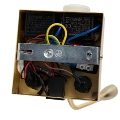 Art deco wandlamp goud met USB en grijze kap - Brescia