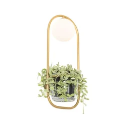 Art deco wandlamp goud met wit glas - Isabella