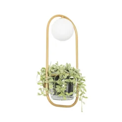 Art deco wandlamp goud met wit glas - Isabella