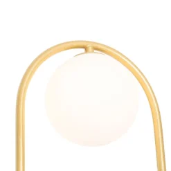 Art deco wandlamp goud met wit glas - Isabella