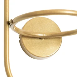 Art deco wandlamp goud met wit glas - Isabella