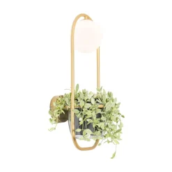 Art deco wandlamp goud met wit glas - Isabella