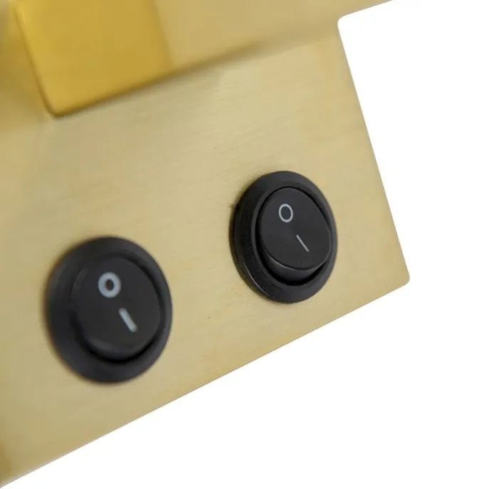 Art deco wandlamp goud met witte kap - Brescia