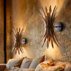 Art Deco wandlamp goud met zwart - Wesley