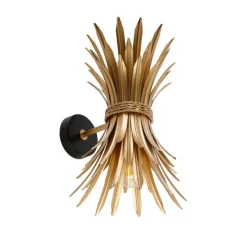 Art Deco wandlamp goud met zwart - Wesley