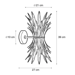Art Deco wandlamp goud met zwart - Wesley