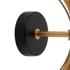 Art Deco wandlamp goud met zwart - Wesley