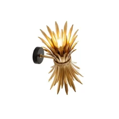 Art Deco wandlamp goud met zwart - Wesley