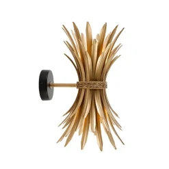 Art Deco wandlamp goud met zwart - Wesley