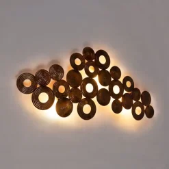 Art Deco wandlamp koper 138 cm - Circles