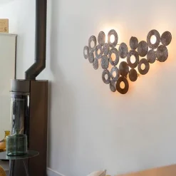 Art Deco wandlamp koper 138 cm - Circles