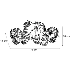 Art deco wandlamp koper 76 cm 2-lichts - Lauf