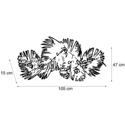 Art Deco wandlamp koper 105 cm 2-lichts - Lauf