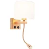 Art deco wandlamp koper met witte kap - Brescia