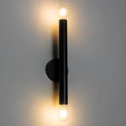 Art Deco wandlamp zwart 2-lichts - Tubi